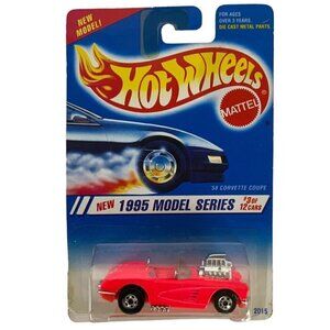 Hot Wheels 1995 Model Series '58 Corvette Coupe Pink 3 of 12 Collector No 341